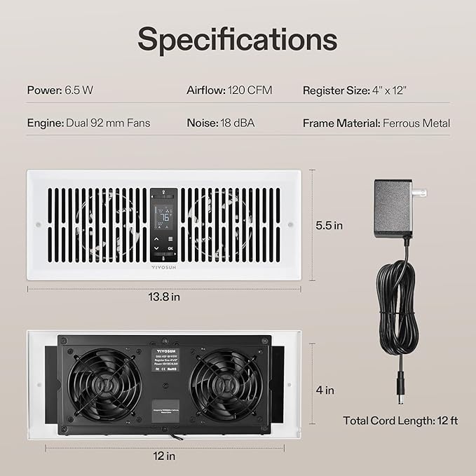 VIVOSUN Quiet Register Booster Fan - Image 8