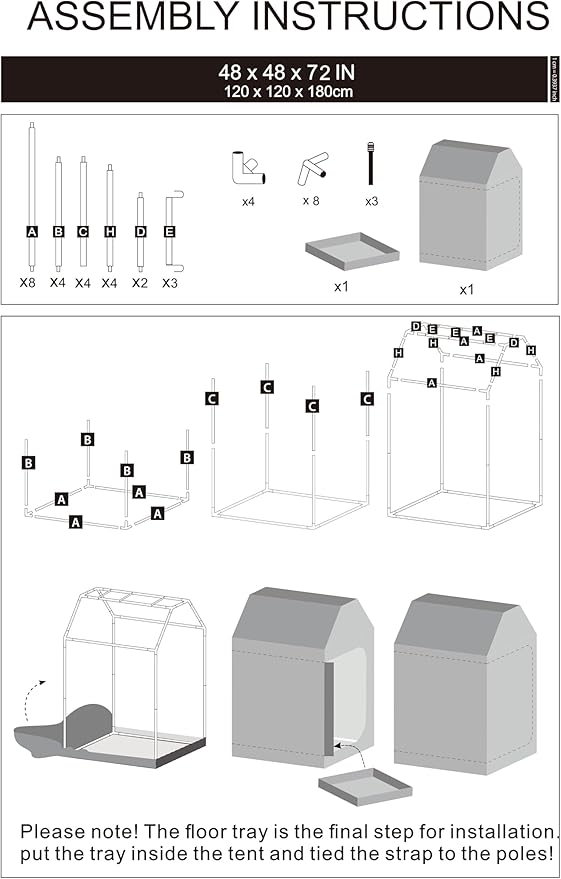Grow Tent Roof 48"x48"x72" High Reflective Grow Tent Indoor Grow Room - Image 9
