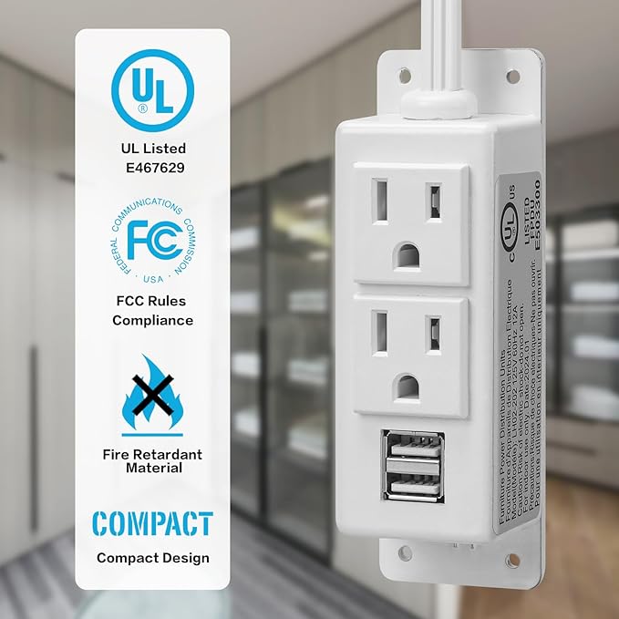 Gun Safe Power Outlet Kit, Briidea Gun Safe Accessory Electrical Outlet - Image 2