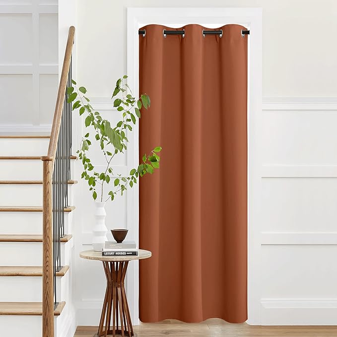 NICETOWN Burnt Orange Privacy Heat Blocking Blackout Thermal Insulated Door by NICETOWN