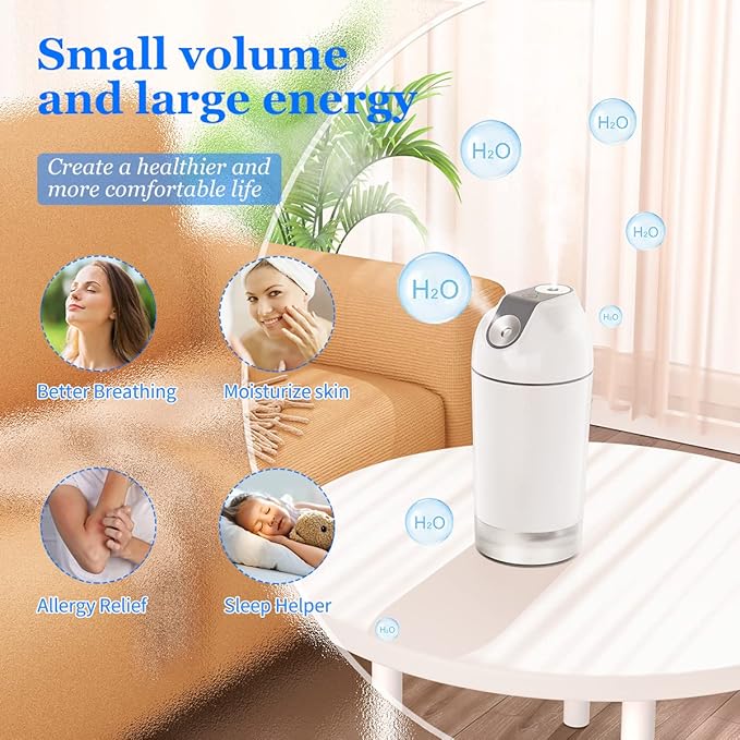 Mini Humidifier-Battery Operated 480ml Cordless Portable Small Humidifier USB - Image 4