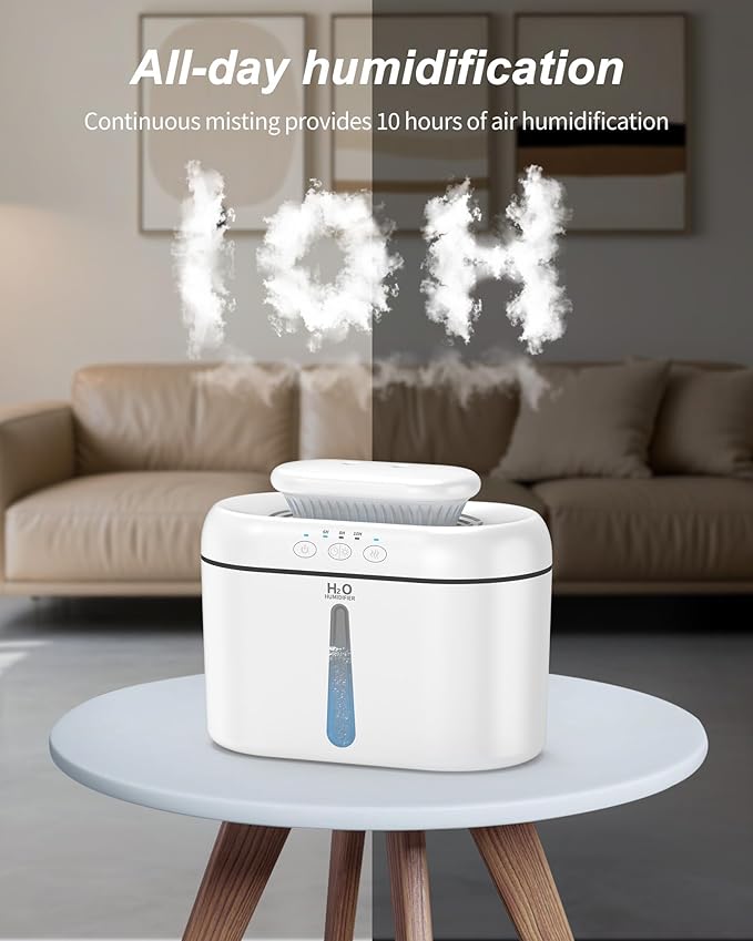 SZO Double Spray Humidifiers for Bedroom Large Room, 2.5L Cool Mist Humidifier - Image 3