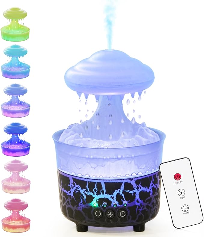 BOHOFAM Aroma Essential Oil Diffuser, Rain Cloud humidifier Simultaneously - Image 9