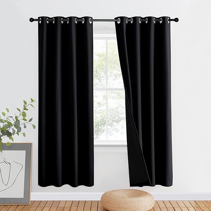 NICETOWN 100% Blackout Window Curtain Panel, Full Light Blocking Drape by NICETOWN