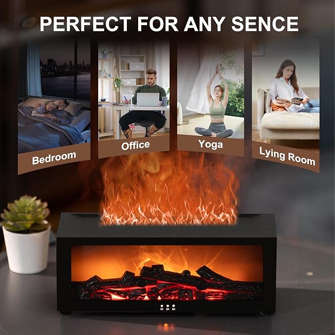 Fireplace Diffuser Humidifier, Fireplace Aromatherapy Essential Oil Diffuser - Image 5