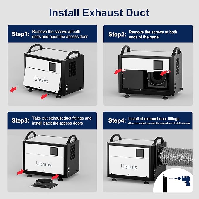 Crawl Space Dehumidifier with Drain Hose, 110 Pint Commercial Dehumidifier - Image 9