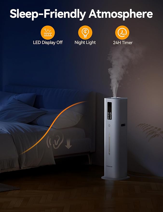 VAGKRI 12L Humidifiers for Large Room, Last 120 Hours, Cover up to 1000ft² - Image 5