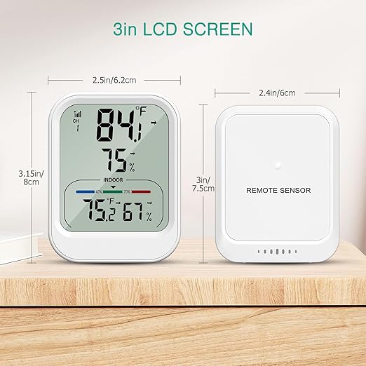 ORIA Digital Thermometer Hygrometer, Wireless Indoor Outdoor Thermometer - Image 6