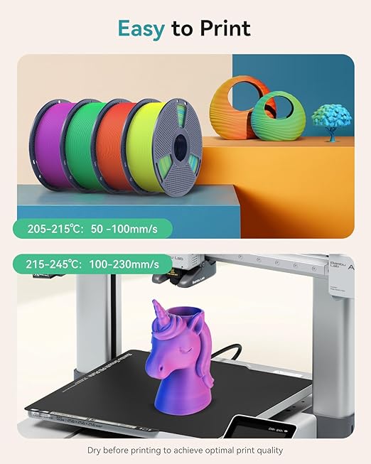 Matte PLA Filament 1.75mm, 1kg 3D Printer Filament, Smooth Matte Finish - Image 6