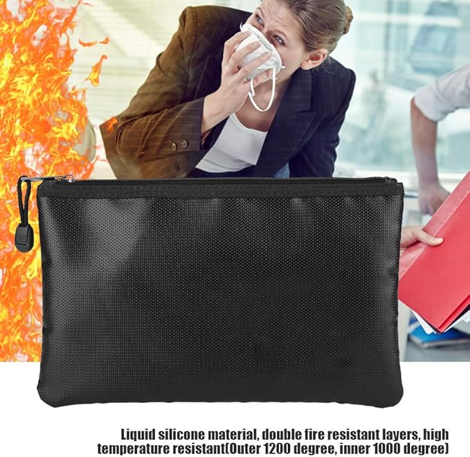 plplaaoo Fire Document Bag Briefcase High Temperature Liquid Silicone Material - Image 3