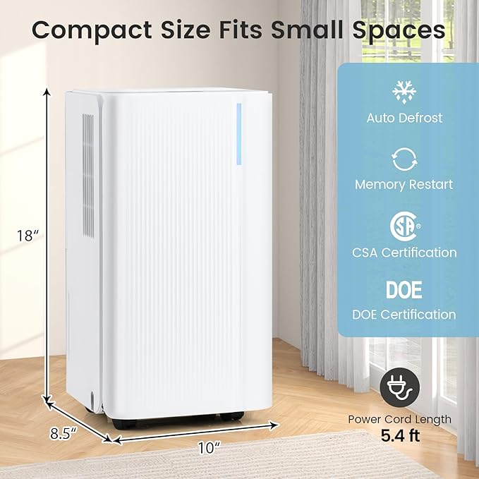 COSTWAY 32 Pints Dehumidifier for Home, 2000 Sq.Ft Portable Dehumidifier for - Image 8