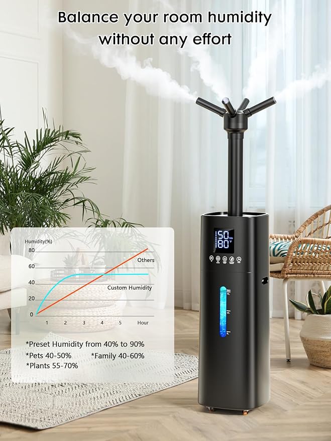 15L/4Gal Humidifier Large Room, 600mL/h Misting, 1200ft² Coverage, Auto - Image 5