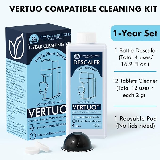 Descaling Kit Compatible with Nespresso Vertuo, Odorless Coffee Brewer Machine - Image 2