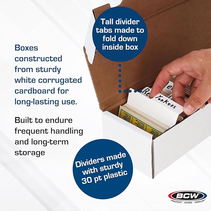 BCW 800ct Trading Card Storage Box & Horizontal Card Dividers – 6 Boxes & 30 - Image 4