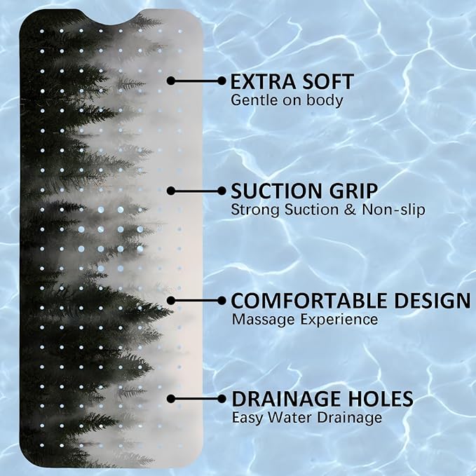 Misty Forest Bathtub Mat Non Slip, Baby Bath Mat - Image 6