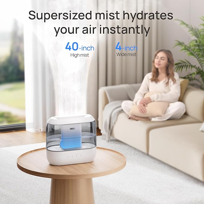 Dreo Humidifiers for Bedroom, 4L Top Fill for Large Room, 36H Runtime, 28 dB - Image 3