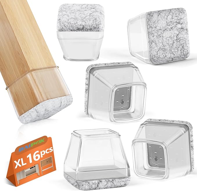 16Pcs Square Chair Leg Floor Protectors by BAIPOK