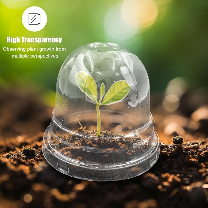 50 Pack Clear Plant Pot Domes, Transparent Seedling Domes Compatible - Image 5