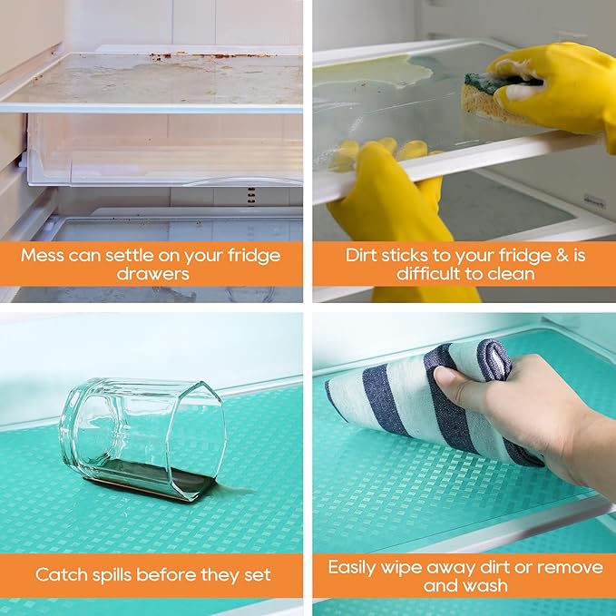 Fridge Liner Shelf Liners for Kitchen Cabinet Refrigerator Liners Waterproof & - Image 6
