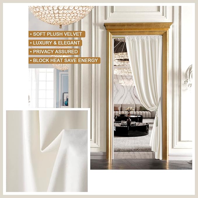 Cream Colored Room Darkening Curtains 80 Inch Length - Image 5
