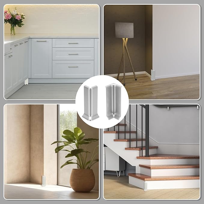 uxcell Self Adhesive Baseboard Corner Blocks, 4.07 Inch Wall Edge Corner - Image 7