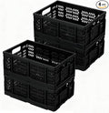 Heavy Duty Plastic Milk Crates for Storage, Collapsible Storage Basket by PAG-Mass