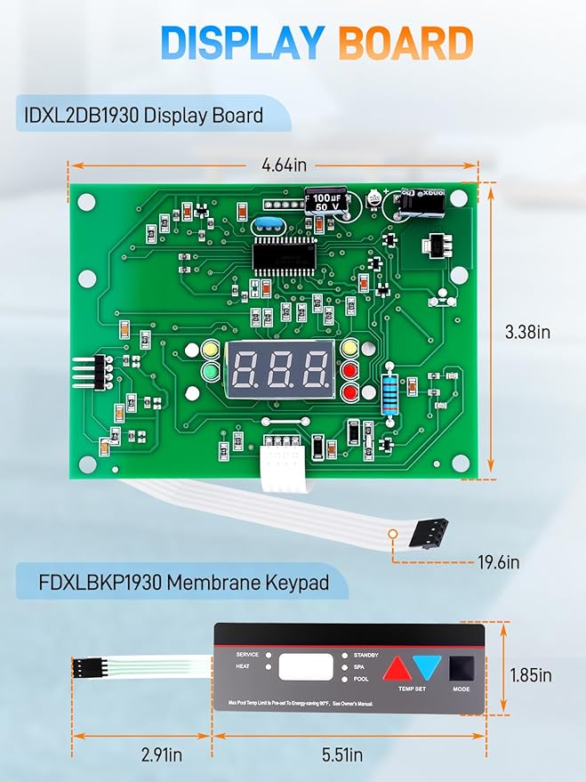 IDXL2DB1930 Display Board with Control Panel Keypad Membrane Assembly - Image 6