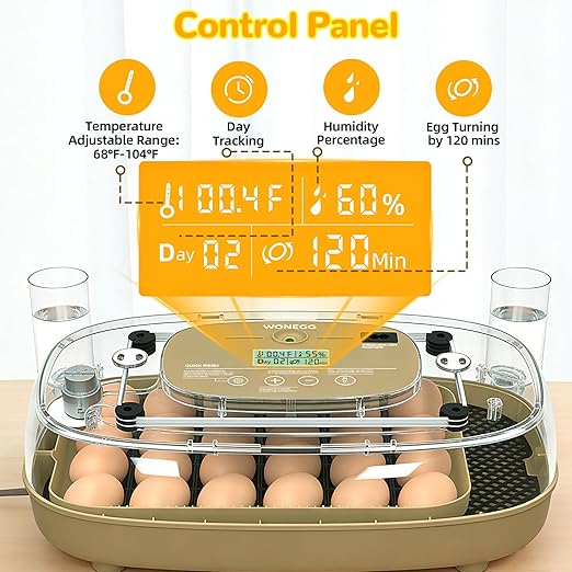 24 Egg Incubator with Temperature Control & Humidity Monitoring, Automatic Egg - Image 2