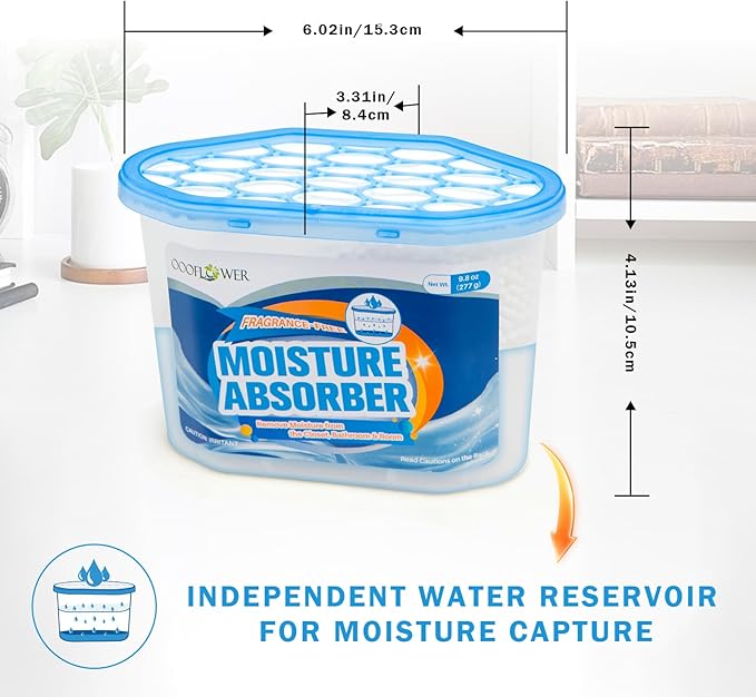 12-Pack Moisture Absorber, 9.8 oz, Traps Moisture & Humidity, Portable - Image 2