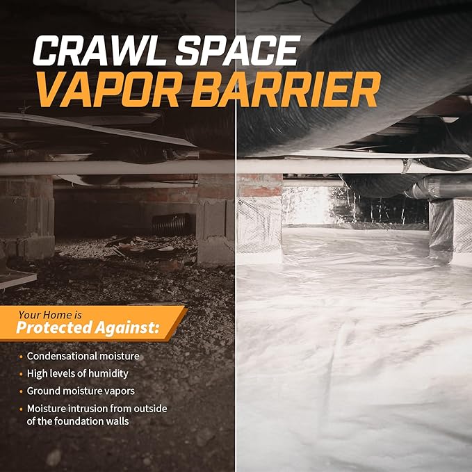 Crawl Space Vapor Barrier, 10mil Film, Heavy Duty Polyethylene Film, Drop Cloth - Image 8