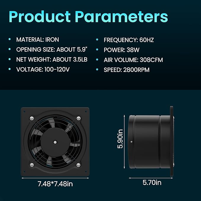 HG Power 6 Inch Exhaust Fan - Image 4