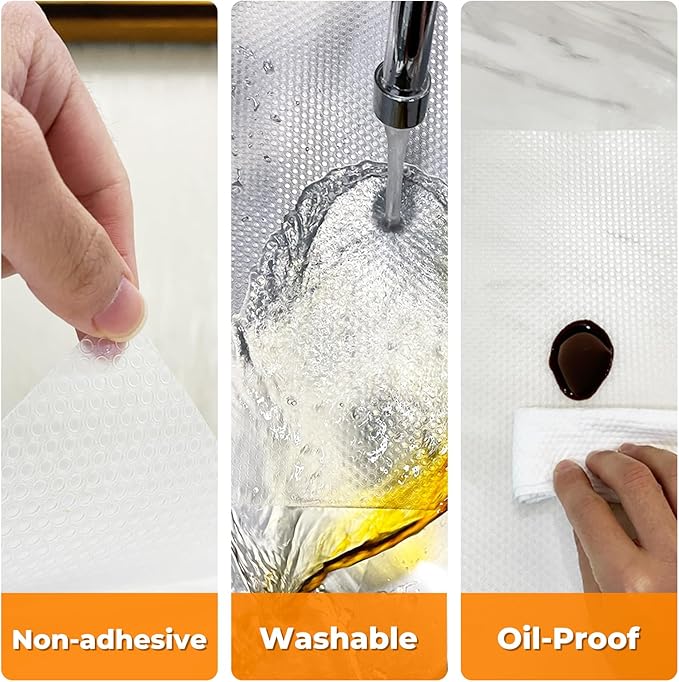 Kitchen Shelf Liner Non-Slip Cabinet Liner 12 in x 20 FT Washable Refrigerator - Image 3
