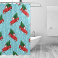 Car Christmas Tree Blue Shower Curtain Liner 72×72 inch by Unknown