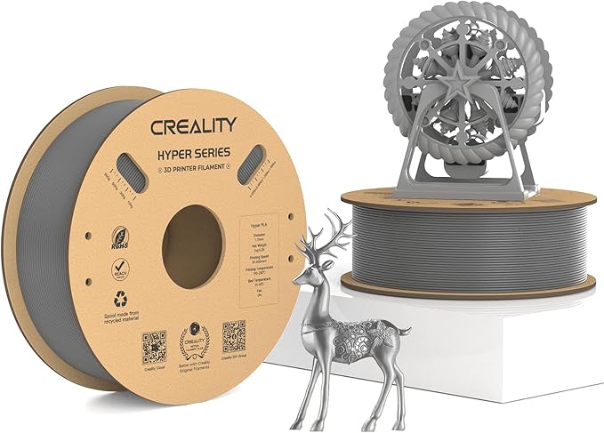 Creality Hyper PLA Filament Bundle Gray 2KG, No-Tangling Stronger Toughness Fit by Creality