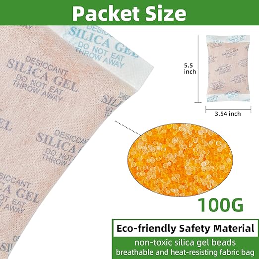 100 Gram Silica Gel Packets, Desiccant Packs Silica Gel Desiccant Packets - Image 4