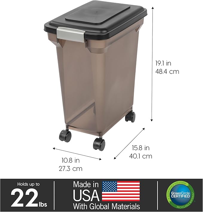 IRIS USA 22 Lbs / 28 Qt WeatherPro Airtight Pet Food Storage Container - Image 3