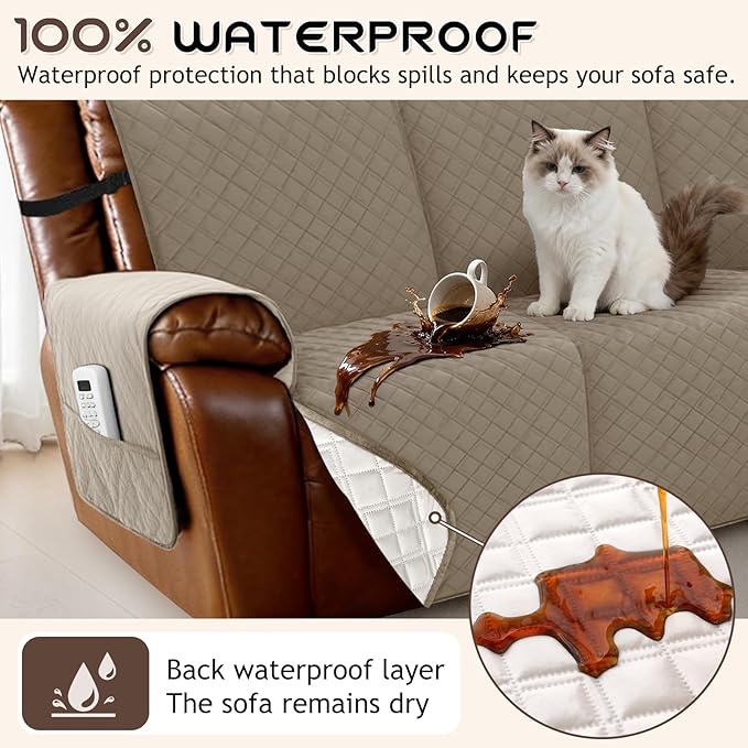 Arfntevss Waterproof Recliner Sectional Couch Covers - Image 2
