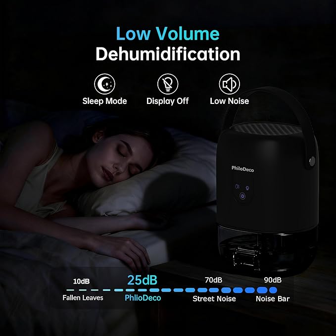 PHILODECO 280 Sq. Ft 35 OZ Dehumidifier, Portable Small Dehumidifiers - Image 7