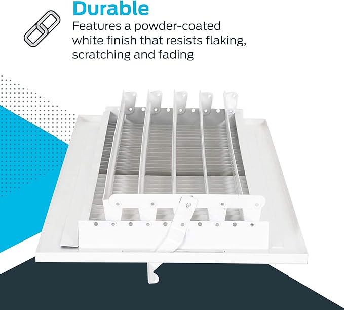 EZ-FLO 16 x 6 Inch White Air Vent Cover - Image 5