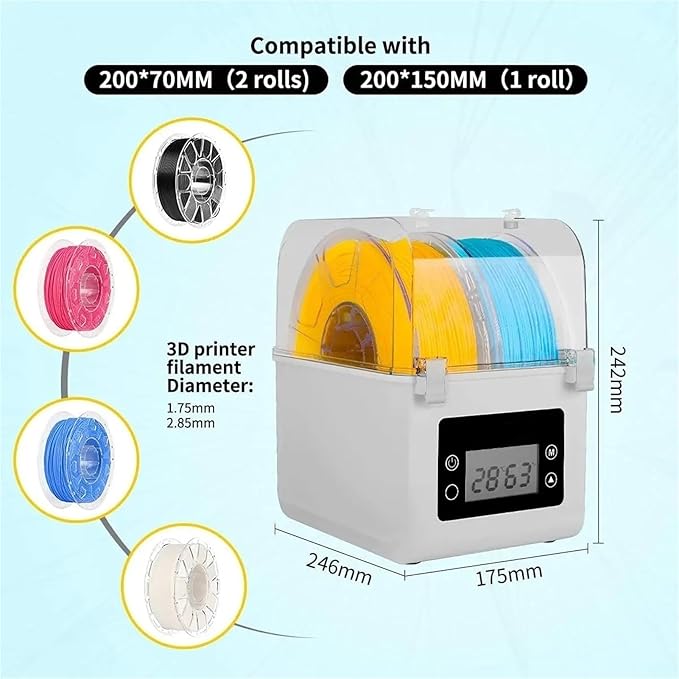 For sovol 2 Rolls Filament Dehydrator Spool Holder Filaments Dry Box - Image 5