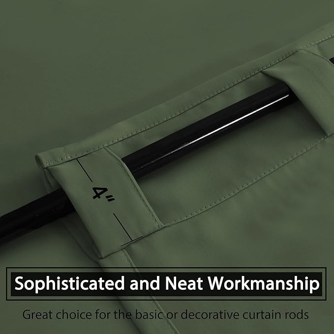 H.VERSAILTEX Back Tab Dark Green Curtains 90 Inch Long - Image 9