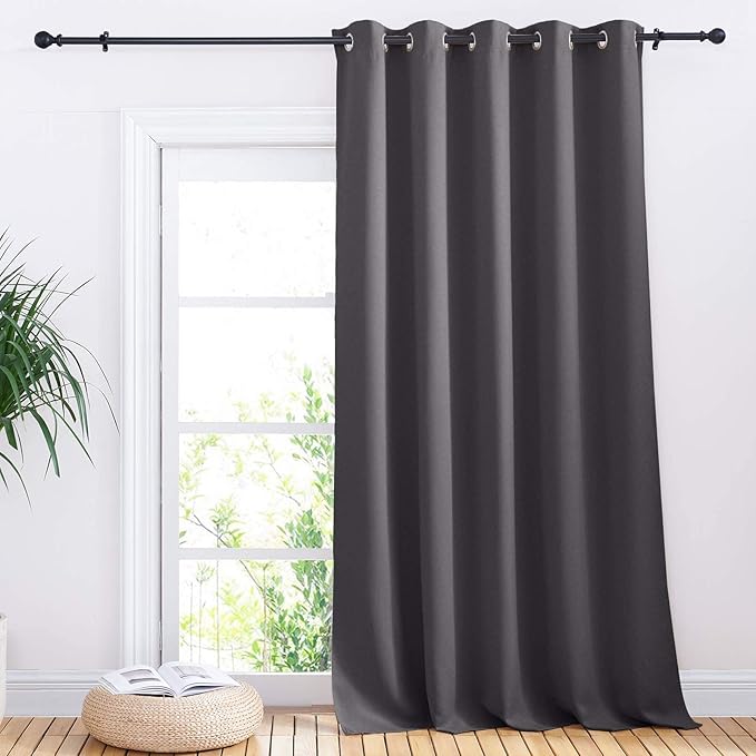 NICETOWN Sliding Door Curtains, Wide Thermal Blackout Patio Door Curtain Panel - Image 2