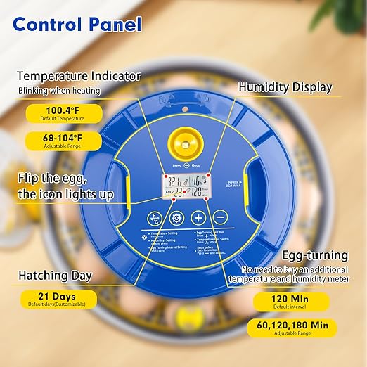 18 Egg Incubator Automatic Egg Turner Temperature & Humidity Control, Incubators - Image 5