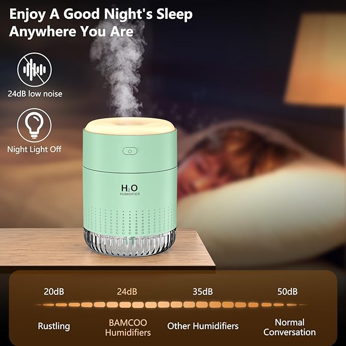 Small Humidifiers for Bedroom 350ml Mini Portable Humidifier for Travel Plants - Image 6