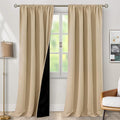 BGment Beige Blackout Curtains for Living Room, Long Room Darkening Curtains by BGment