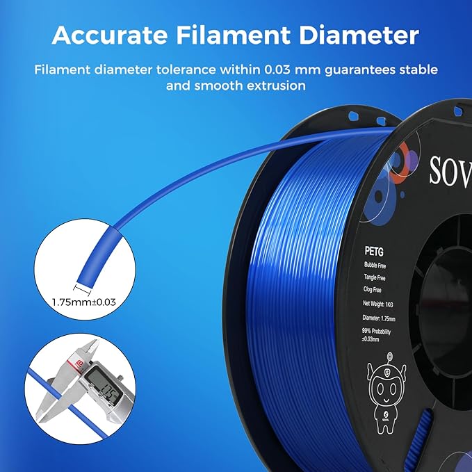 Sovol 3D Printer PETG Filament 1.75mm 1KG, High Precision, Strong Toughness - Image 6