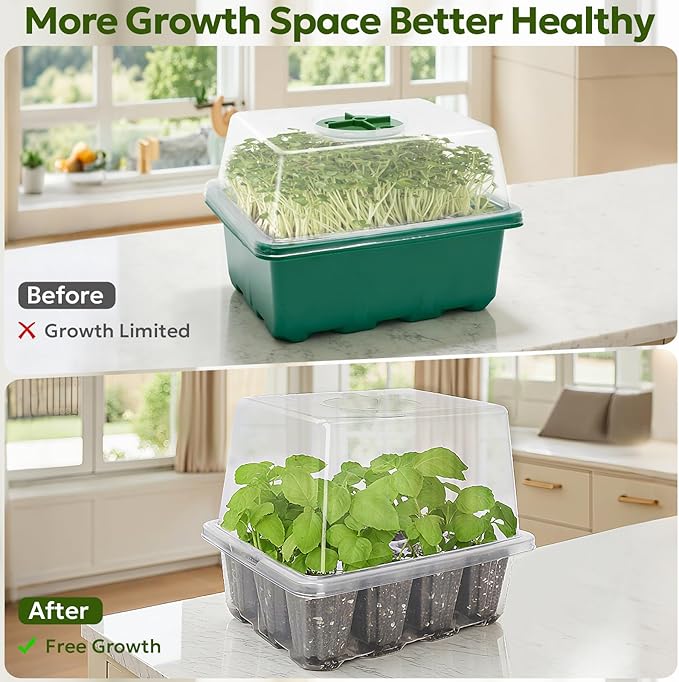 MIXC Seed Starter Kit with Grow Light, Elevated Seedling Tray Kit with - Image 3