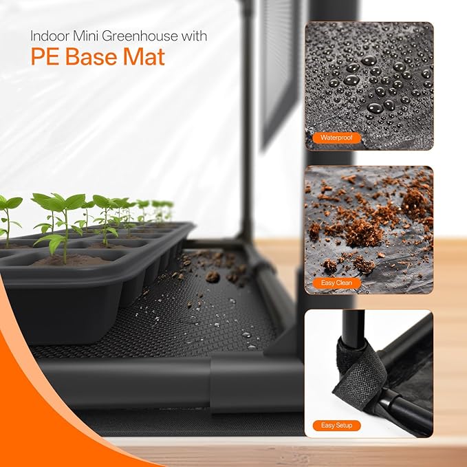 Bstrip Indoor Greenhouse with Grow Light, Mini EVA Tent with PE Base Mat - Image 4