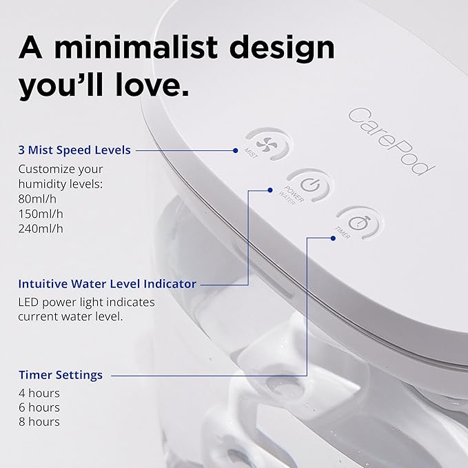Carepod Mini 21P Ultrasonic Cool Mist Humidifier Whisper-Quiet Filter-Free Easy - Image 5
