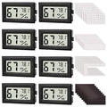 8-Pack Mini Digital Hygrometer Thermometer, Front-View Frame Adhesive by FN